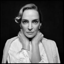 A portrait of actress Uma Thurman.