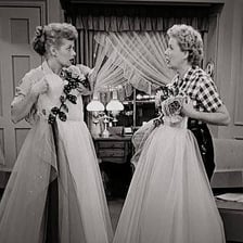 Lucy Ricardo and Ethel Mertz together in I Love Lucy