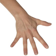 Hand with fingers spread widely apart