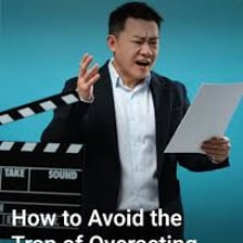 A theater performer making an exaggerated dramatic gesture