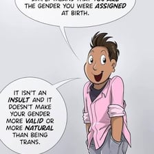 Educational illustration explaining the prefix cis- in cisgender