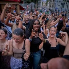 A crowd gathered during a lively festival.