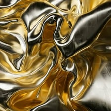 Gold and silver objects showing metallic surfaces