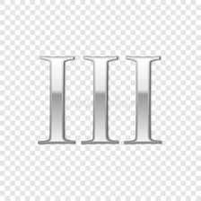 The Roman numeral III displayed as a suffix after a person’s name.