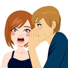 One person speaking confidentially to another.