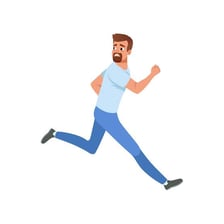 A person running away from a scene