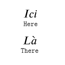 A French sign using the word ici to mean here