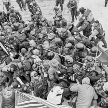 A chaotic scene depicting uncontrolled destructive behavior