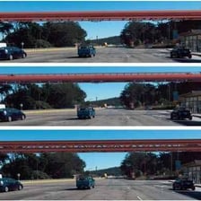 A toll booth on a bridge roadway.