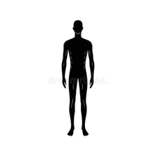 A silhouette illustrating a person’s physique.