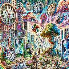 An illustration depicting an obviously nonsensical situation.