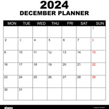 A calendar page showing the month of December.