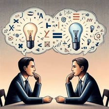 A person putting forward an idea during a discussion