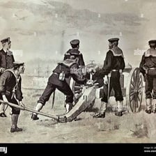An illustration depicting a sudden military raid
