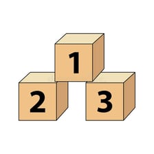 A simple sequence showing the numbers one, two, and three