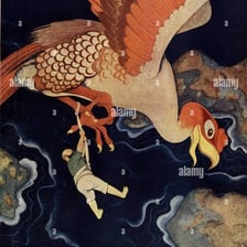 An illustration of the gigantic Roc bird from the tales of Sinbad.