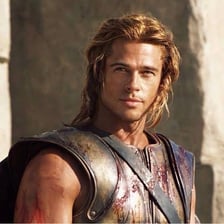 Brad Pitt portraying Achilles in the film Troy.