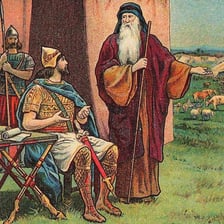An illustration depicting Saul as a biblical king