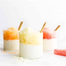 Several colorful fruit ices served as frozen desserts