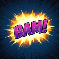 A comic-book impact burst displaying a forceful sound effect