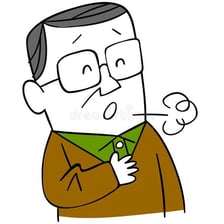 A person visibly sighing with relief.