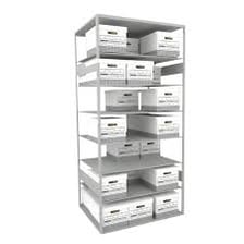 Supplies stored on a shelf and ready for use.