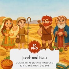 An illustration depicting the biblical twins Esau and Jacob.