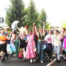 People from a community gathered at an outdoor festival