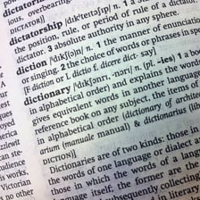 A dictionary page displaying written word definitions.