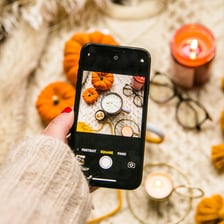 A smartphone displaying a collection of photographs.
