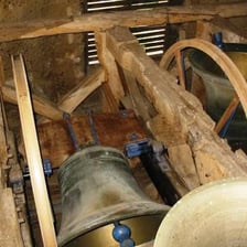 A bell ringing in a church tower