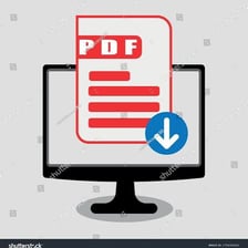 A computer screen showing a PDF document icon.