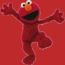 Elmo, the red Sesame Street Muppet character