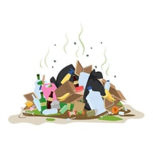 A container of rotten garbage associated with a bad smell