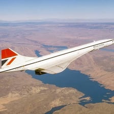 Concorde supersonic passenger aircraft in flight
