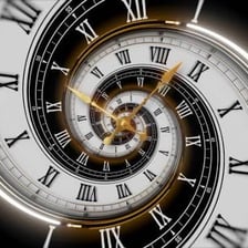 A clock used to represent the idea of constant or timeless duration.
