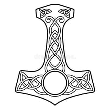 An artistic depiction of Thor holding his hammer