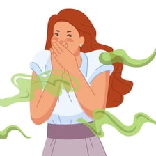 Illustration conveying an unpleasant foul odor