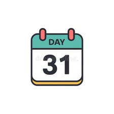 A calendar emphasizing the final day of a month