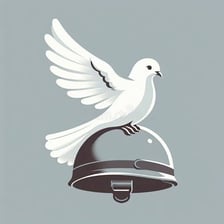 An illustration contrasting a peace symbol with scenes of war.