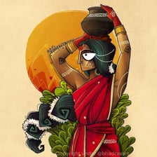 A storyteller sharing traditional folklore.