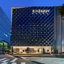 A Givenchy fashion boutique displaying the brand name.