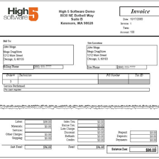 An invoice showing an amount due