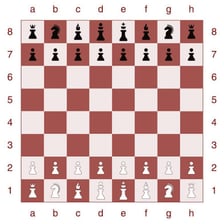 Chess pieces arranged on a chessboard.