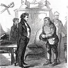 A vintage-style illustration of a badly behaved, ungentlemanly man.