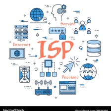 Illustration of devices connected to the internet through a service provider
