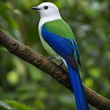 An unusual bird perched on a branch