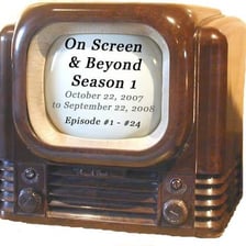 A television displaying a previously broadcast program.