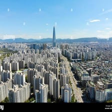 The Seoul skyline in South Korea