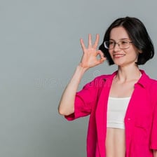 A person signaling approval of a request